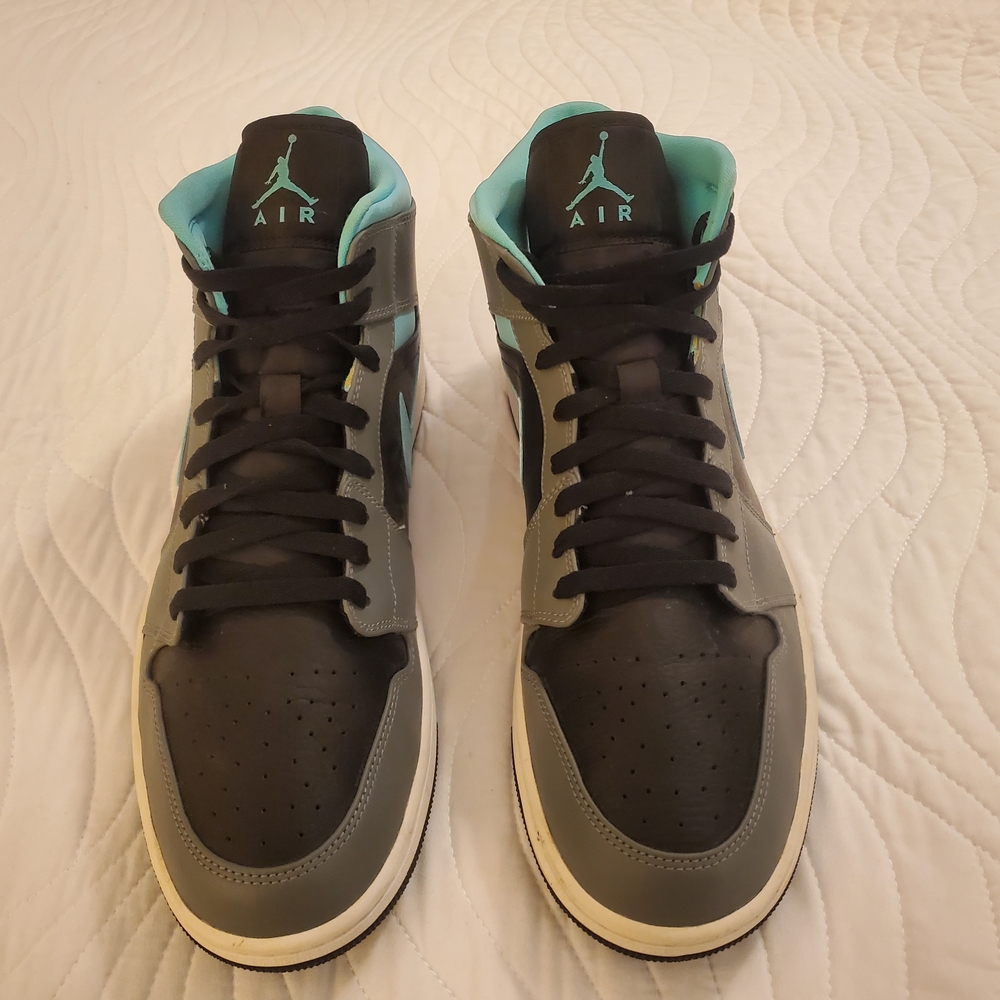 Nike‎ Air Jordan 1 Mid 'Grey Aqua'  Sneakers - Picture 4 of 8